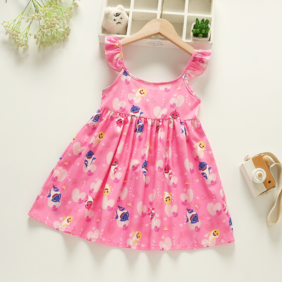 hibobi x Baby Shark Toddler Girl Camisole Dress Wholesale-pos