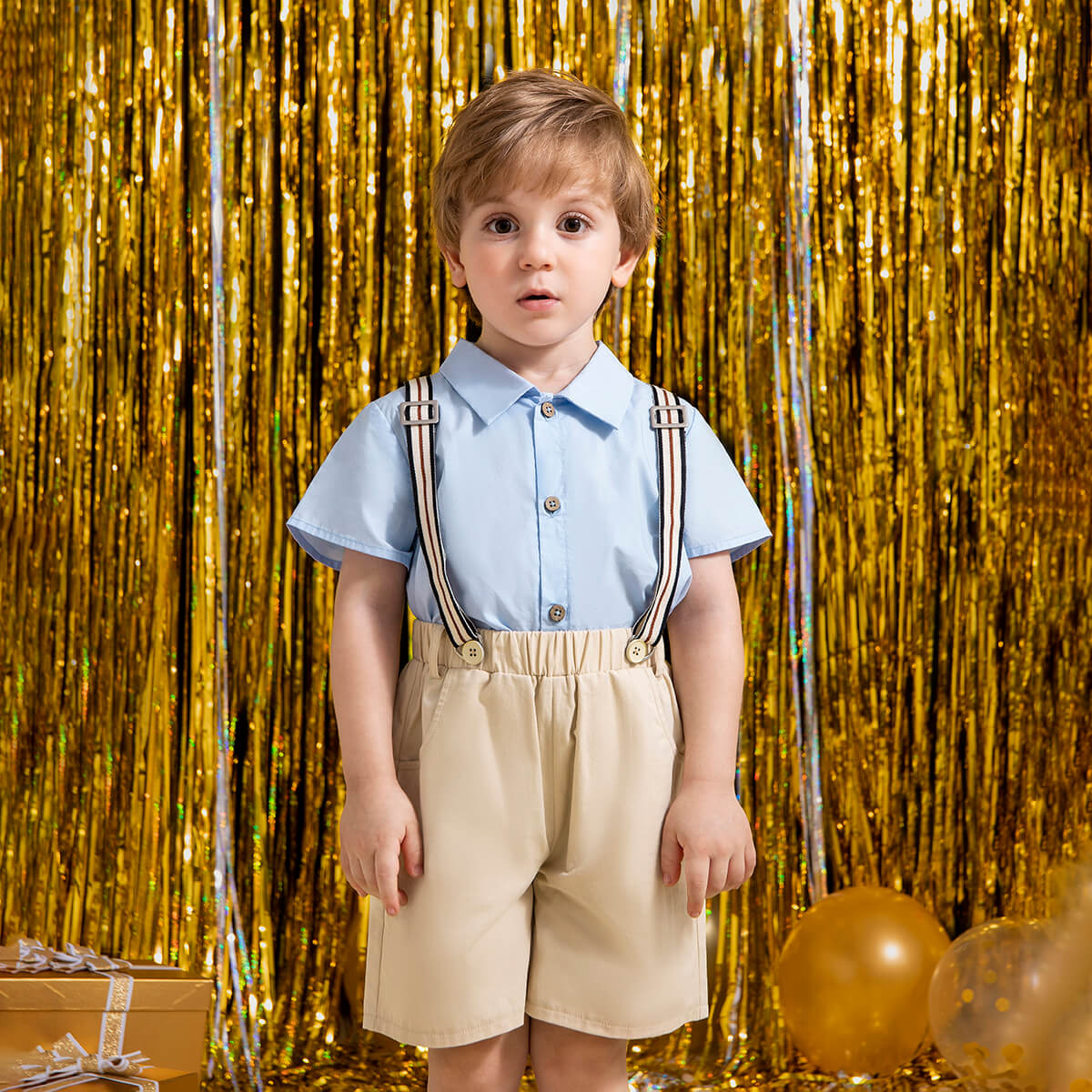 0元商品-Toddler Boy Stylish & Handsome Solid Colour Strappy Suit Wholesale