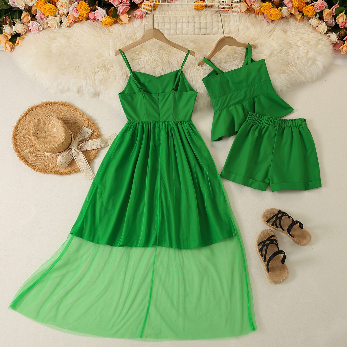 商详页加购品-活动2-Causal Solid Color Sleeveless Dress & Sets for Mom and Me Wholesale