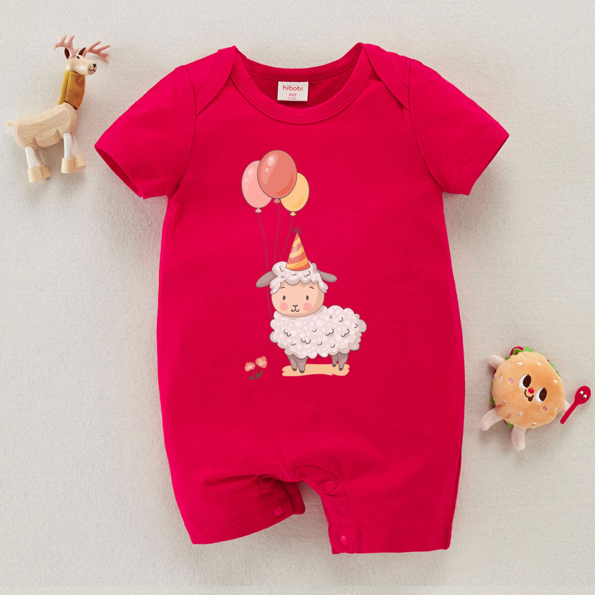 模拟bug，限时促销活动1，商品1，原价20.99，限时促销价9.99，买1件；hibobi Girl Baby Cute Balloon Sheep Print Short-sleeved Bodysuit Wholesale