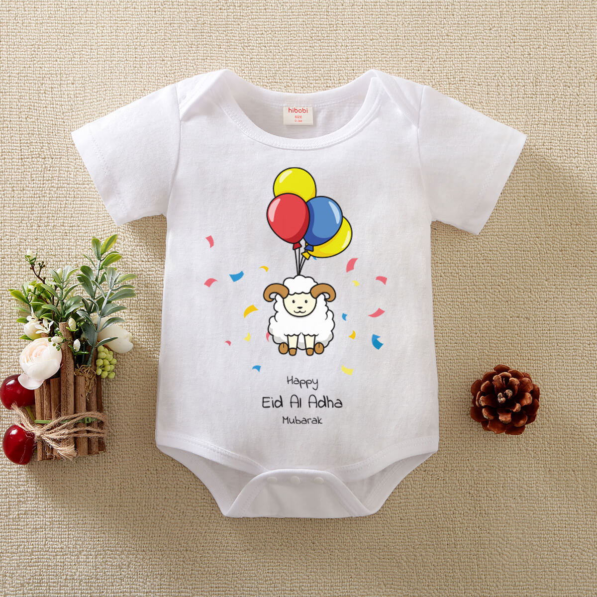 hibobi Baby Balloon sheep Print Short-sleeved Bodysuit Wholesale