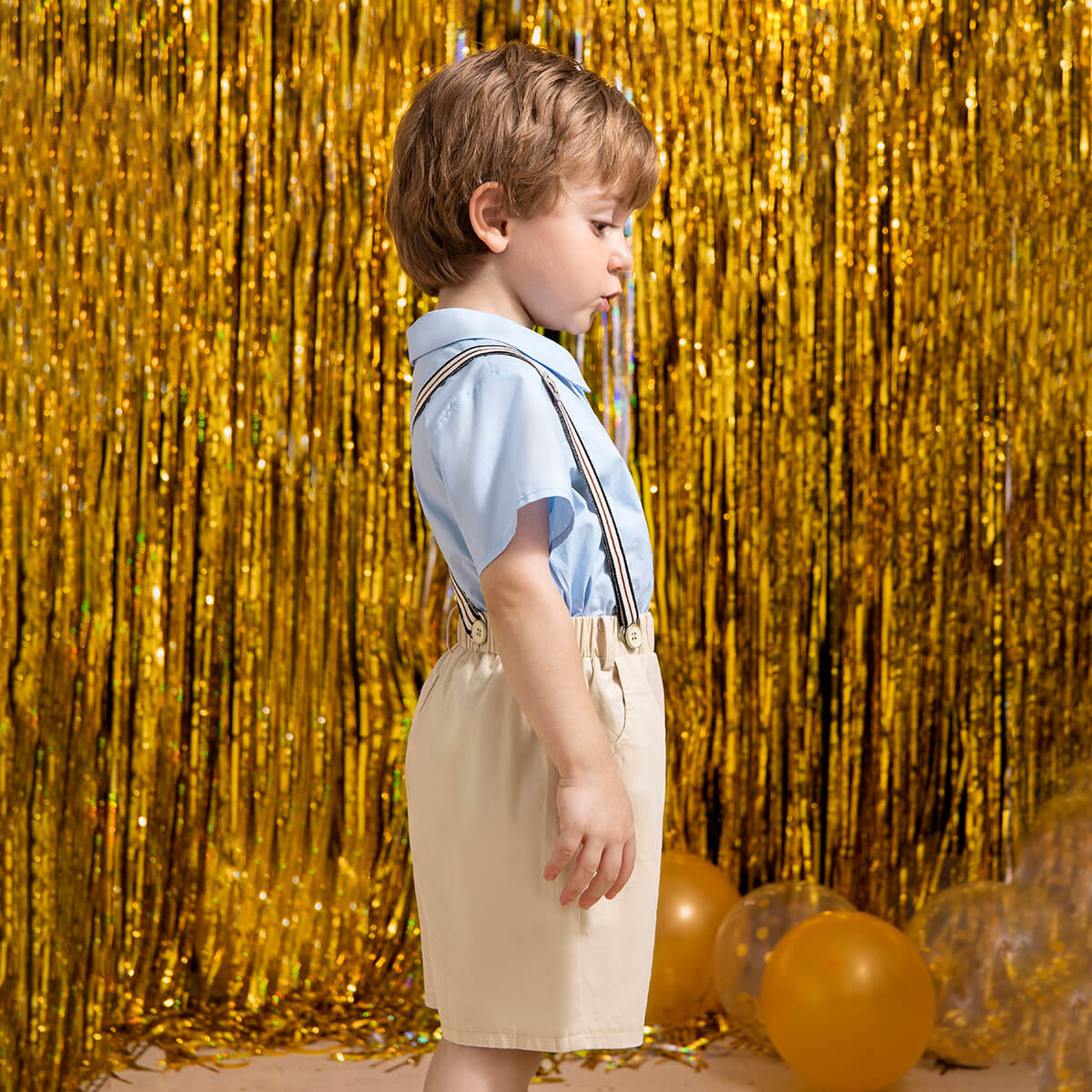 0元商品-Toddler Boy Stylish & Handsome Solid Colour Strappy Suit Wholesale