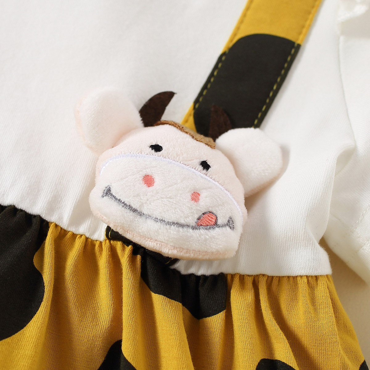 hibobi Girl Baby Yellow Print Patchwork Dress & Cute Calf Wholesale